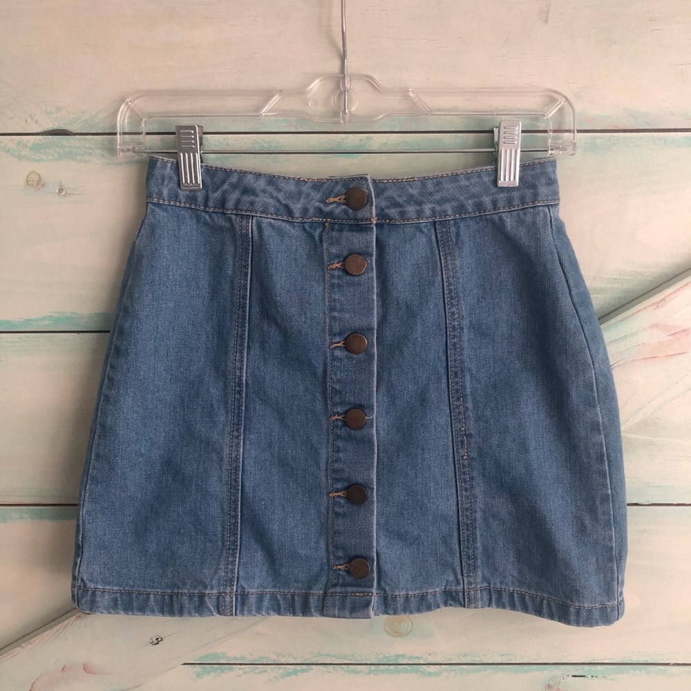 Small Button Up Jean Skirt
